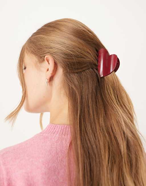 Accessorize jadore heart hair clawclip in burgundy