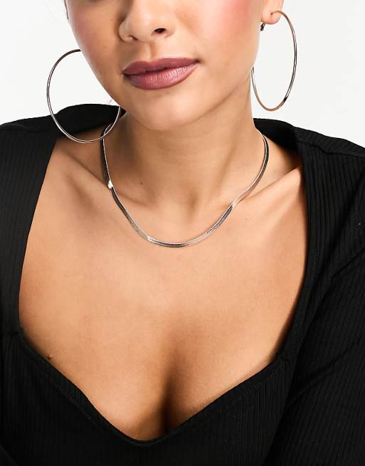 Accessorize Large Simple Hoop In Silver