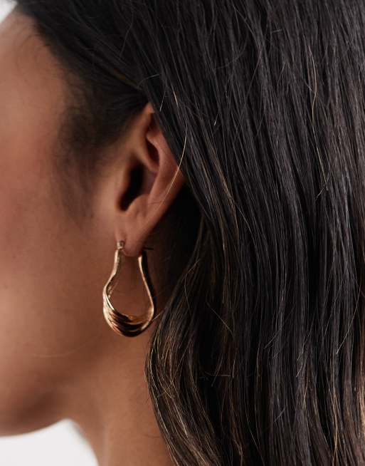 Accessorize Large Twisted Waves Earrings In Gold