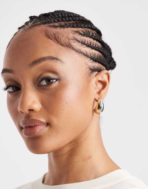 Accessorize Mixed Metal Drop Curve Earrings In Multi