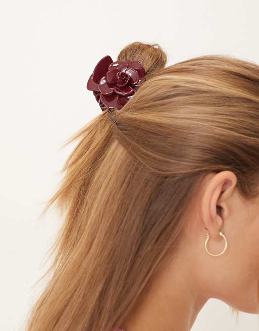 Accessorize Olivia Rose Hair Clawclip In Burgundy