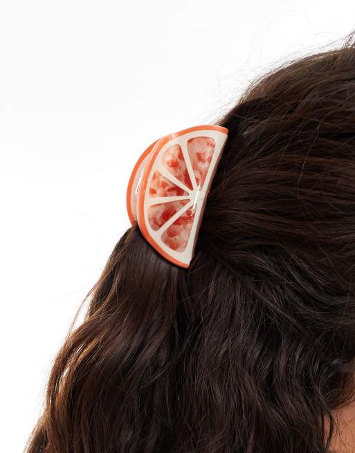 Accessorize Orange Citrus Hair Claw In Orange
