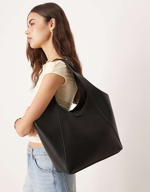 Accessorize oversized shoulder bag in black