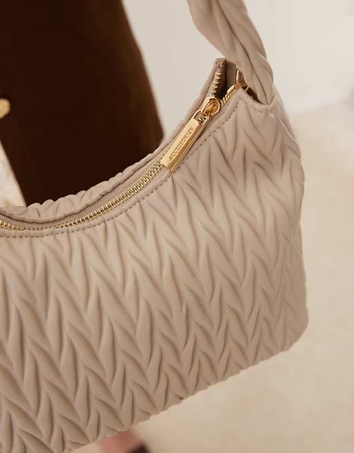 Accessorize Quilted Handheld Bag In Cream
