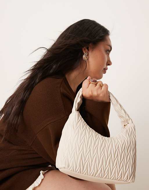 Accessorize Quilted Handheld Bag In Cream