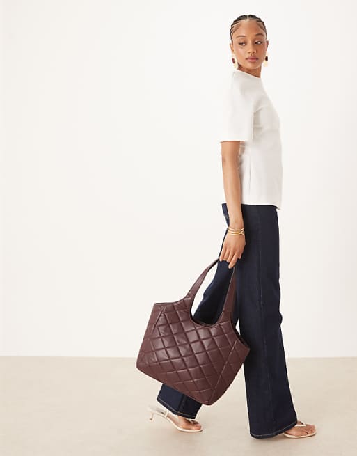 Accessorize Quilted Shoulder Bag In Burgundy