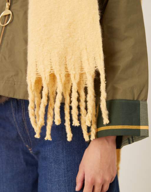 Accessorize Skinny Super Fluffy Scarf In Butter Yellow