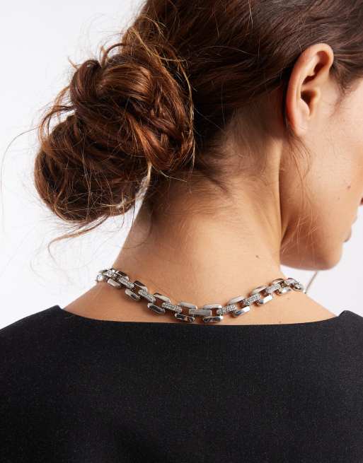 Accessorize Sparkle Chain Necklace In Silver