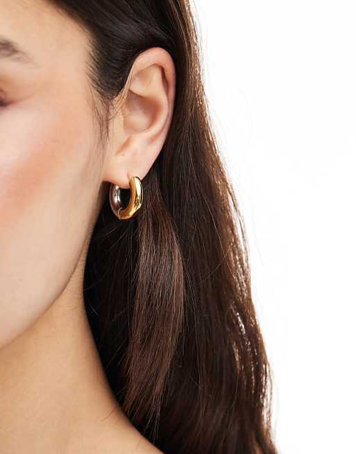 Accessorize stainless steel mized metal hoop earring in multi