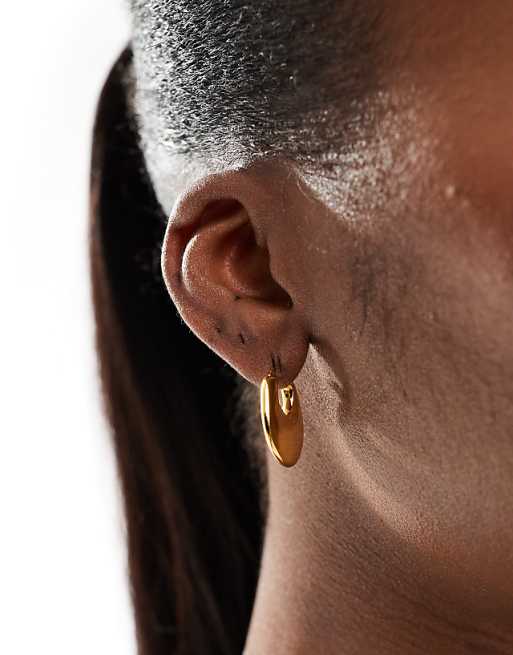Accessorize Z chunky fan hoops in 14k gold plated
