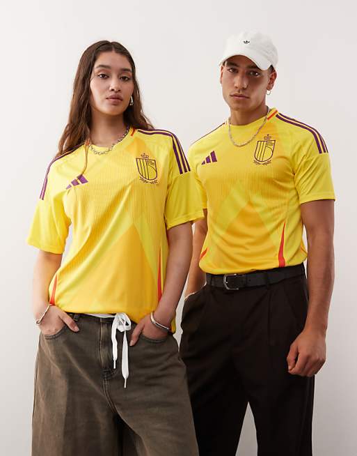 Adidas Football Belgium 2025 Away Shirt In Yellow