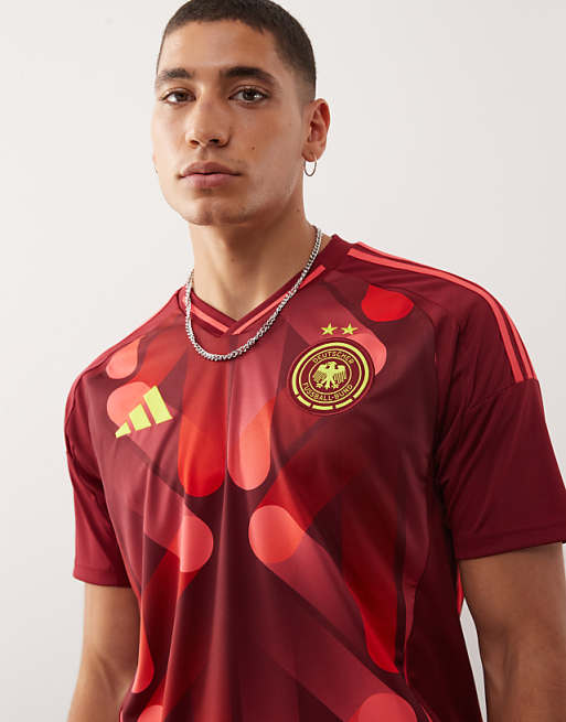 Adidas Football Germany 2025 Away Shirt In Burgundy