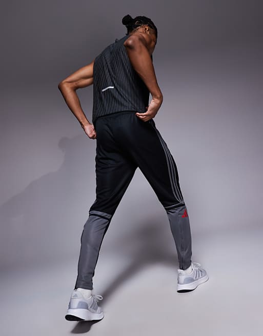 Adidas Football Squadra Joggers In Black And Red