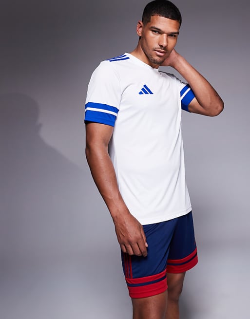adidas Football Squadra25 t-shirt in white and blue