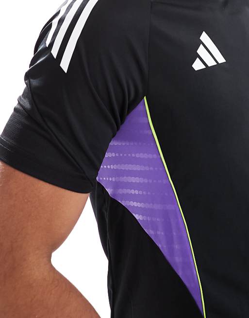 Adidas Football Tiro 25 Competition Training Jersey In Black / Purple Rush