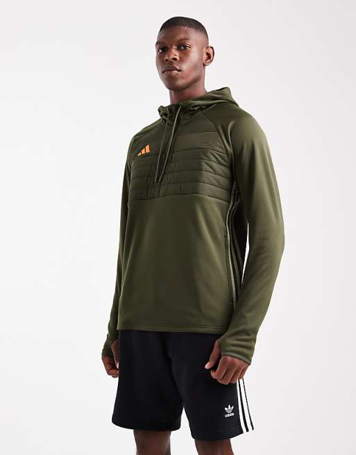 Adidas Football Tiro 25 Essentials Winterized Training Top In Night Cargo / Tent Green / Imp