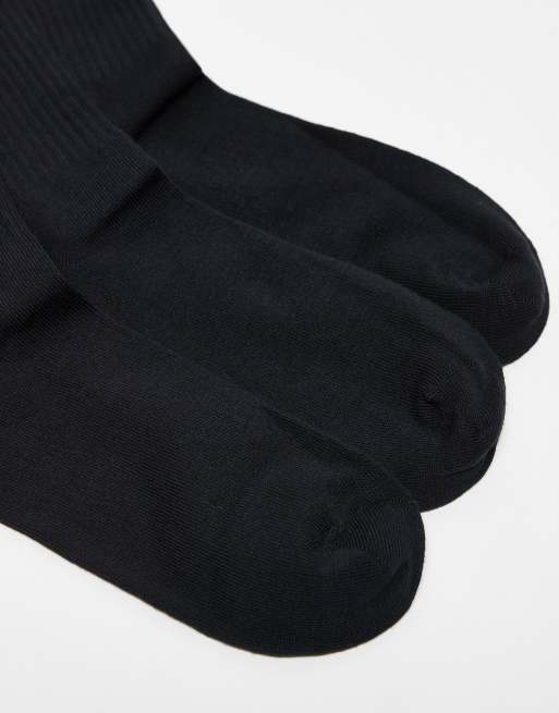 Adidas Originals 3 Pack Solid Socks In Black