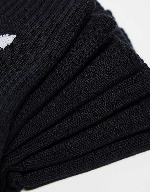 Adidas Originals 6 Pack Trefoil Ankle Socks In Black
