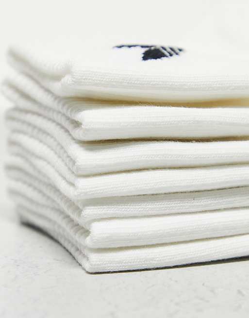 Adidas Originals 6 Pack Trefoil Ankle Socks In White