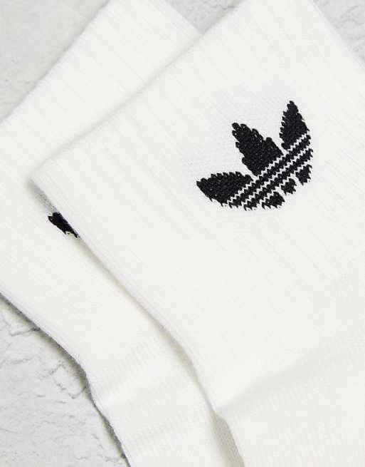 Adidas Originals 6 Pack Trefoil Ankle Socks In White