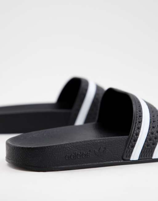 Adidas Originals Adilette Sliders In Black