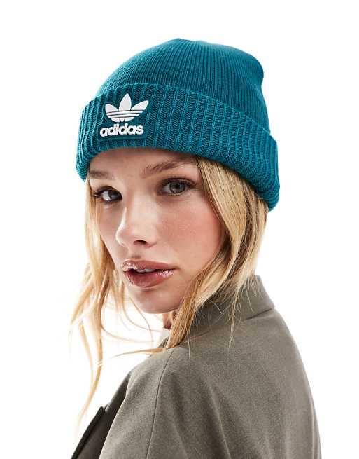 Adidas Originals Trefoil Beanie In Teal