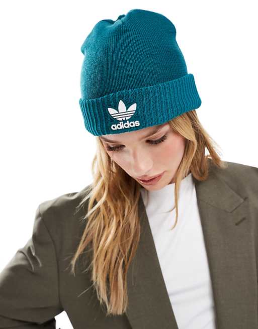 adidas Originals trefoil beanie in teal