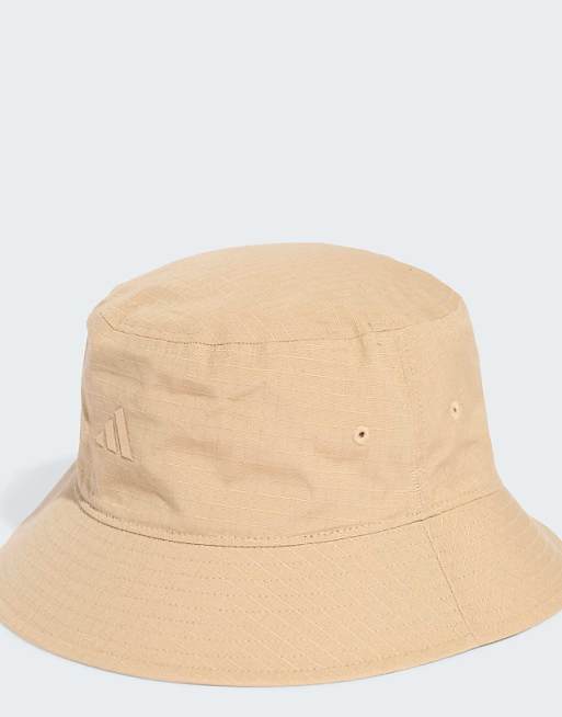 adidas performance Sportswear classic bucket hat in warm sandstone / black