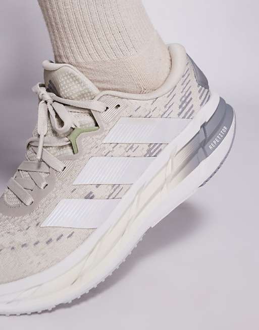 Adidas Running Adistar 4 Trainers In Grey Cream And Green