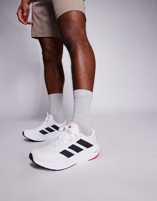adidas Running Adistar 4 trainers in white black and red