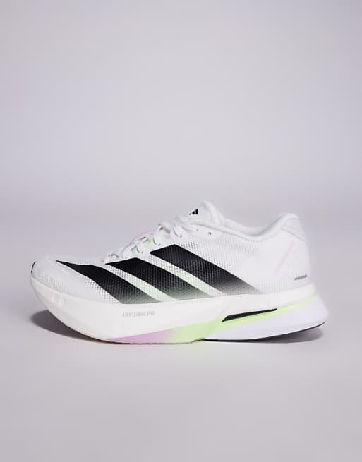 Adidas Running Adizero Boston 13 In White And Black