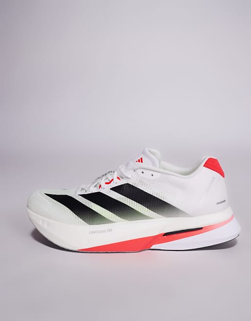 Adidas Running Adizero Boston 13 In White Black And Red