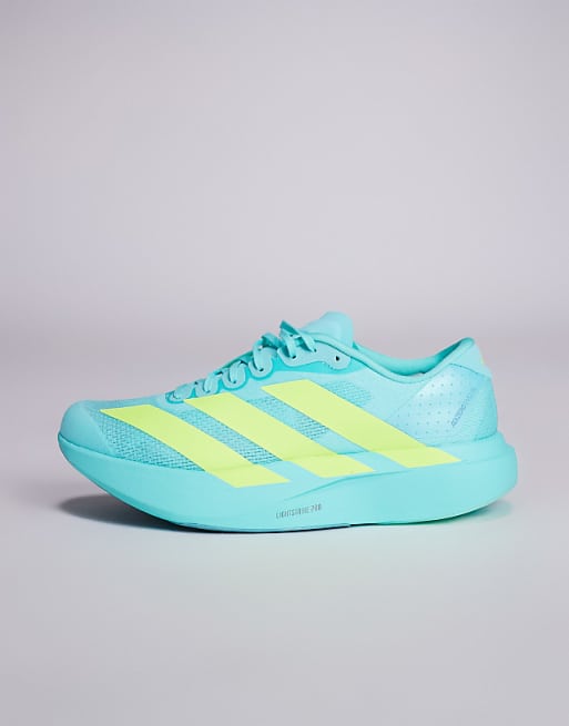 Adidas Running Adizero EVO SL Trainers In Blue And Yellow