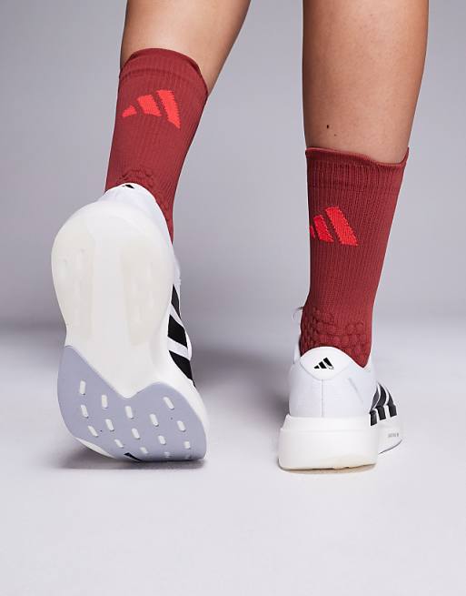 Adidas Running Adizero EVO SL Trainers In White And Black