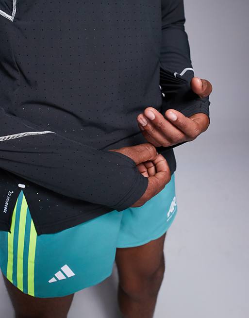 Adidas Running Adizero Reflective Long Sleeve Top In Black