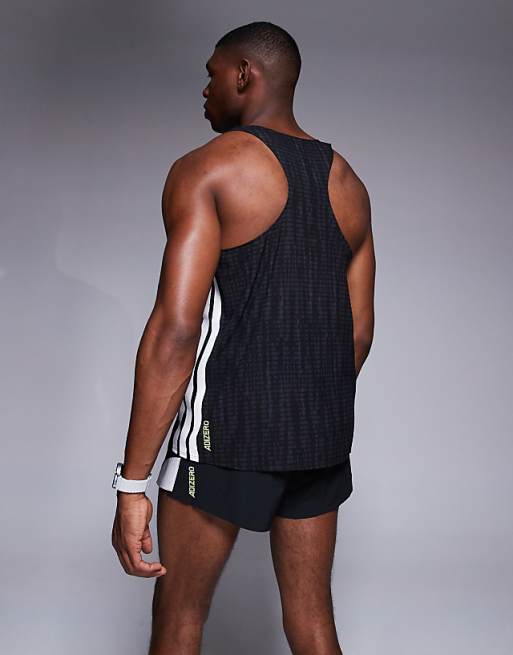 Adidas Running Adizero Shorts With Side 3 Stripes In Black