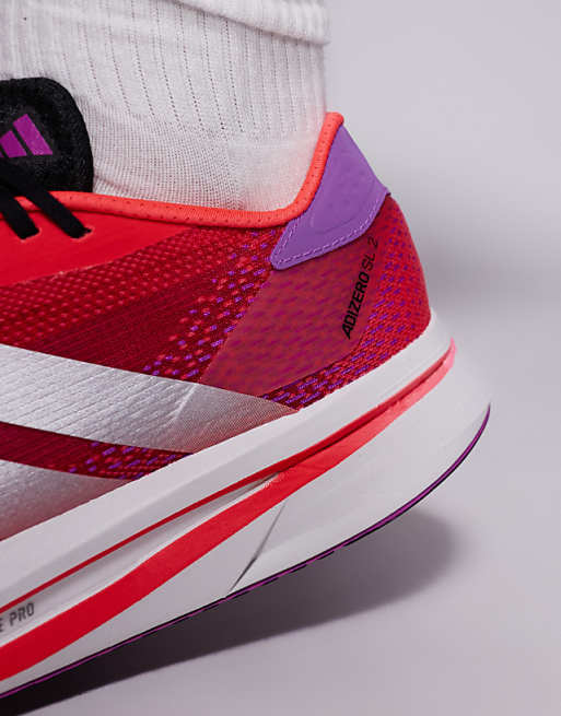 Adidas Running Adizero SL 2 Trainers In Red And Purple