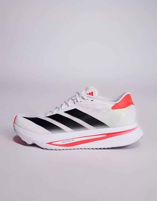 Adidas Running Adizero SL2 Trainers In White Red And Black