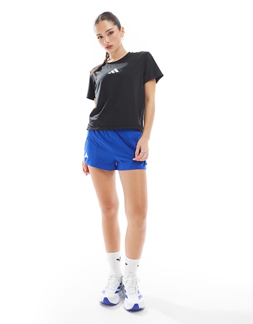 Adidas Running Adizero Split Shorts In Blue