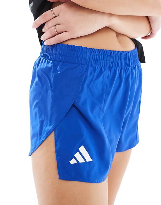 Adidas Running Adizero Split Shorts In Blue