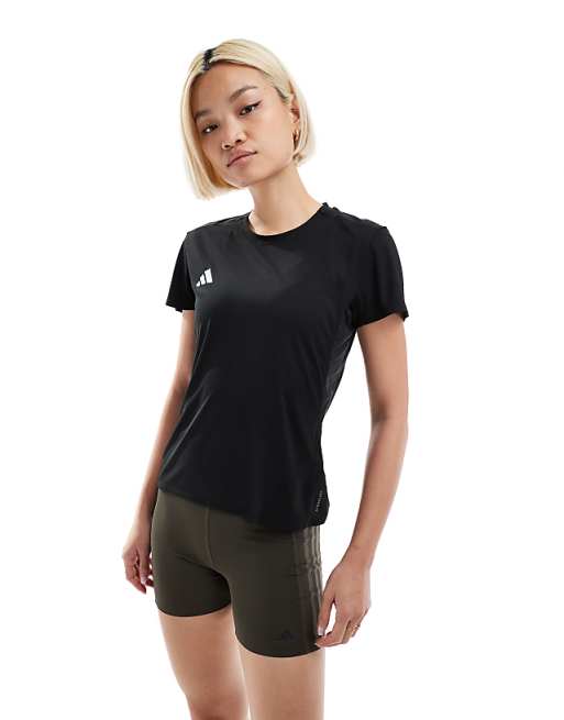 adidas Running Adizero t-shirt in black