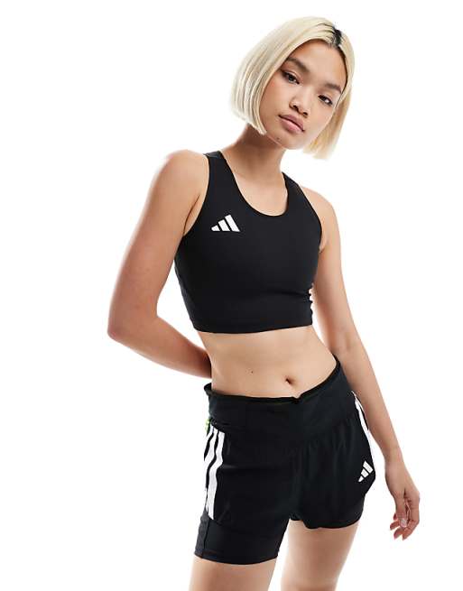 adidas Running Adizero tank in black