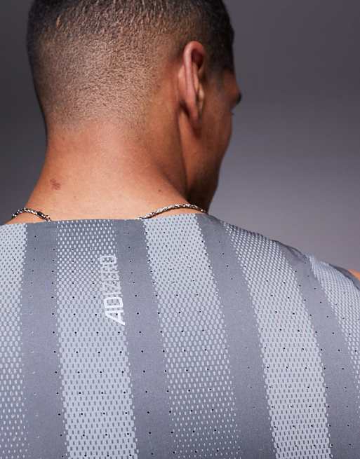 Adidas Running Adizero Vest With Print In Black Grey
