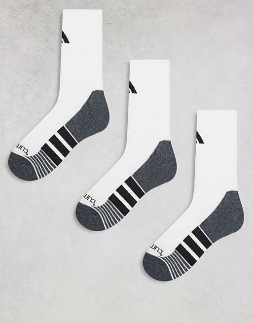 adidas Running crew socks in white and black 3 pack