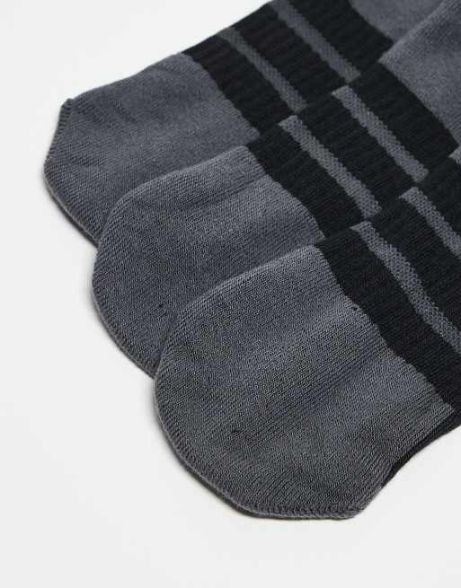 Adidas Running Essentials Trainer Socks In Black And Grey 3 Pack
