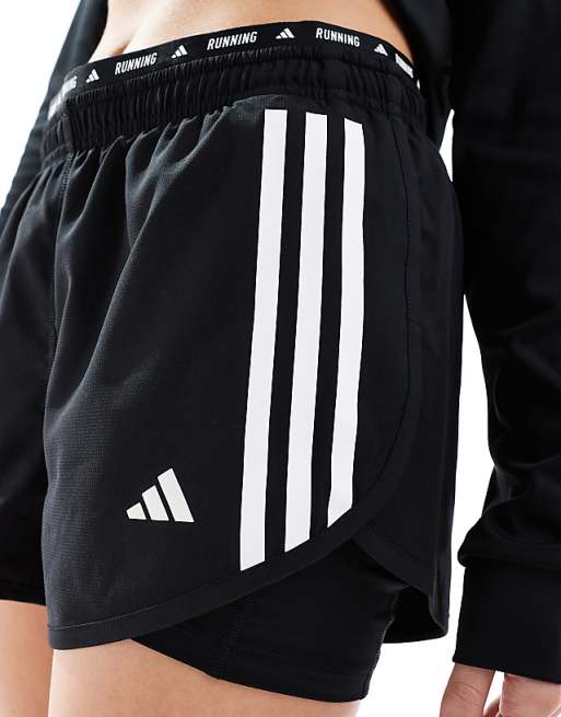 Adidas Running Own The Run 2 In 1 Shorts In Black