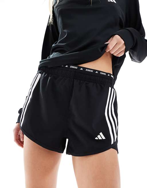 adidas Running own the run 2 in 1 shorts in black