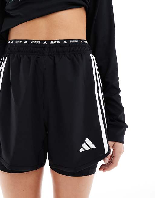 Adidas Running Own The Run 2-in-1 Shorts In Black