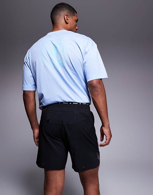 Adidas Running Own The Run 3 Stripe Shorts In Black