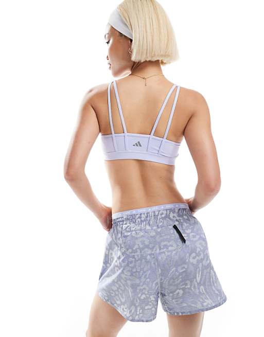 Adidas Running Own The Run Shorts In Grey Violet Print